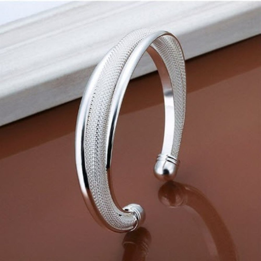 Silver Plated Twist Cuff Bracelet
